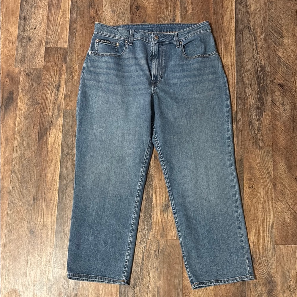 Calvin Klein High Rise Straight Leg Denim Jeans 14